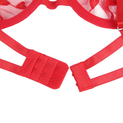 Subblime - 954321 sutiã com estampa de coração + tanga + cinto-liga vermelho s/m subblime sets caliente. Pt
