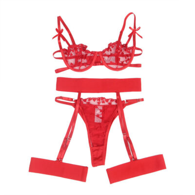 Subblime - 954338 sutiã com estampa de coração + tanga + cinto-liga vermelho l/xl subblime sets caliente. Pt