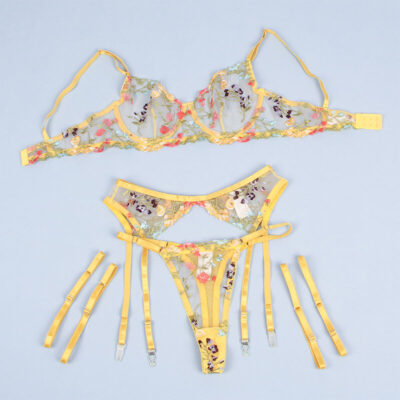 SUBBLIME - 954352 SUTIÃ + TANGA + CINTO-LIGA DESIGN FLORAL AMARELO L/XL 18 Subblime - 954352 sutiã + tanga + cinto-liga design floral amarelo l/xl subblime sets caliente. Pt