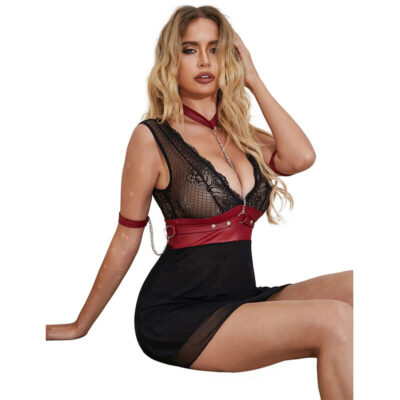 Subblime - 954420 vestido bondage de renda preto s/m subblime dresses caliente. Pt