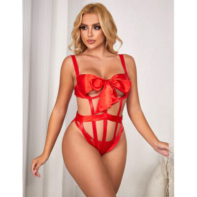 Subblime - 954468 body sexy aberto com laço vermelho s/m subblime bodystockings caliente. Pt