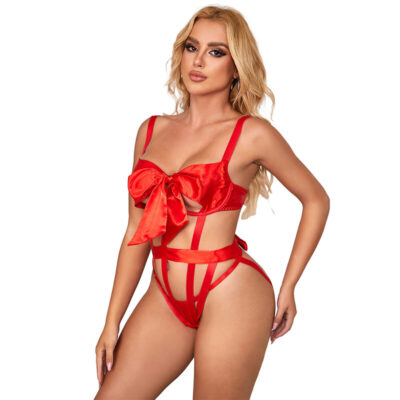 Subblime - 954468 body sexy aberto com laço vermelho s/m subblime bodystockings caliente. Pt