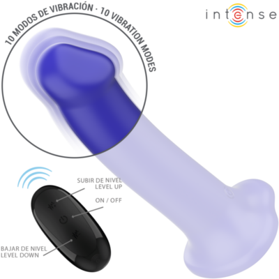 Intense - victoria vibrador com ventosa 10 vibrações azul escuro controle remoto intense fun caliente. Pt