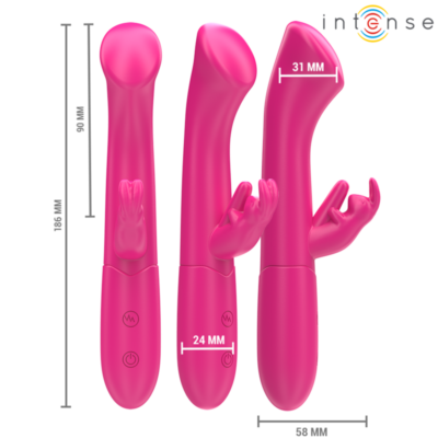 INTENSE - JULIETA RABBIT VIBRADOR 18,6 CM 10 VIBRAÇÕES ROSA 9 Intense - julieta rabbit vibrador 18,6 cm 10 vibrações rosa - image 3