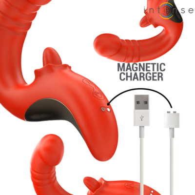 Intense - vibrador e estimulador paulina em forma de u vermelho intense fun caliente. Pt