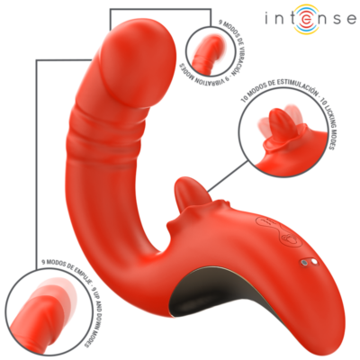 Alternative view of INTENSE - VIBRADOR E ESTIMULADOR PAULINA EM FORMA DE U VERMELHO