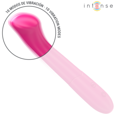 Intense - paty vibrador 19 cm flexível 10 vibrações modelo 2 rosa intense fun caliente. Pt