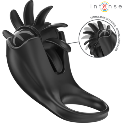 Alternative view of INTENSE - MABEL ANEL VIBRATÓRIO 10 VIBRAÇÕES COM ESTIMULADOR DE CLITÓRIS PRETO