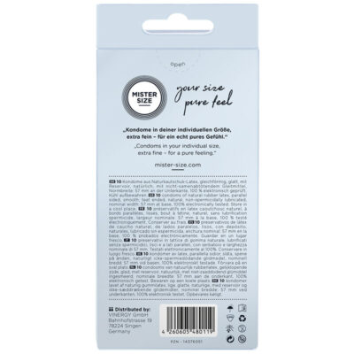 Mister size - preservativo tamanho l 57 mm (10 unidades) mister size caliente. Pt
