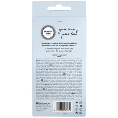 Mister size - preservativo tamanho xxl 64 mm (10 unidades) mister size caliente. Pt