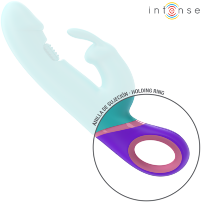 Intense - monica rabbit vibrador com estimulador g-spot rotativo azul intense fun caliente. Pt