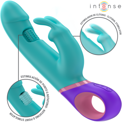 Alternative view of INTENSE - MONICA RABBIT VIBRADOR COM ESTIMULADOR G-SPOT ROTATIVO AZUL
