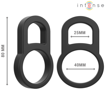 Intense - bobby duplo anel de silicone para pênis preto intense couples toys caliente. Pt