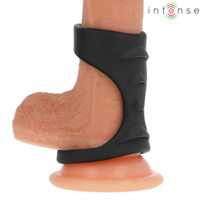 Alternative view of INTENSE - THEO ANEL DE SILICONE DUPLO PARA PÊNIS MODELO 3 PRETO