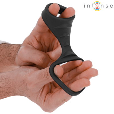 Intense - theo anel de pênis duplo de silicone preto modelo 5 intense couples toys caliente. Pt