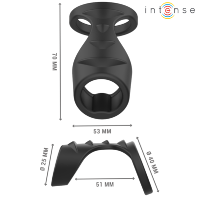 Intense - theo anel de pênis duplo de silicone preto modelo 5 intense couples toys caliente. Pt