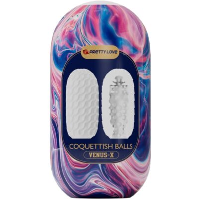 Pretty love - masturbador masculino de silicone coquettish balls branco pretty love caliente. Pt