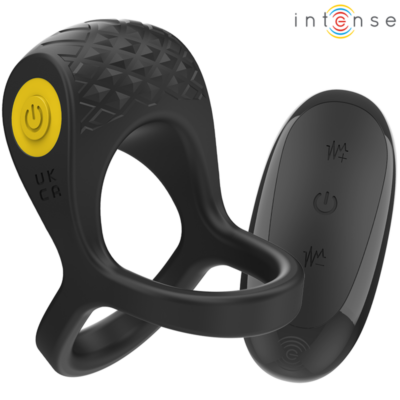 Intense - alex vibrador anel duplo penis 10 vibrações preto intense couples toys caliente. Pt