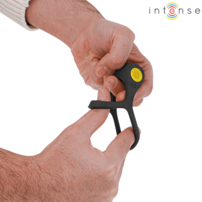 Intense - alex vibrador anel duplo penis 10 vibrações preto intense couples toys caliente. Pt