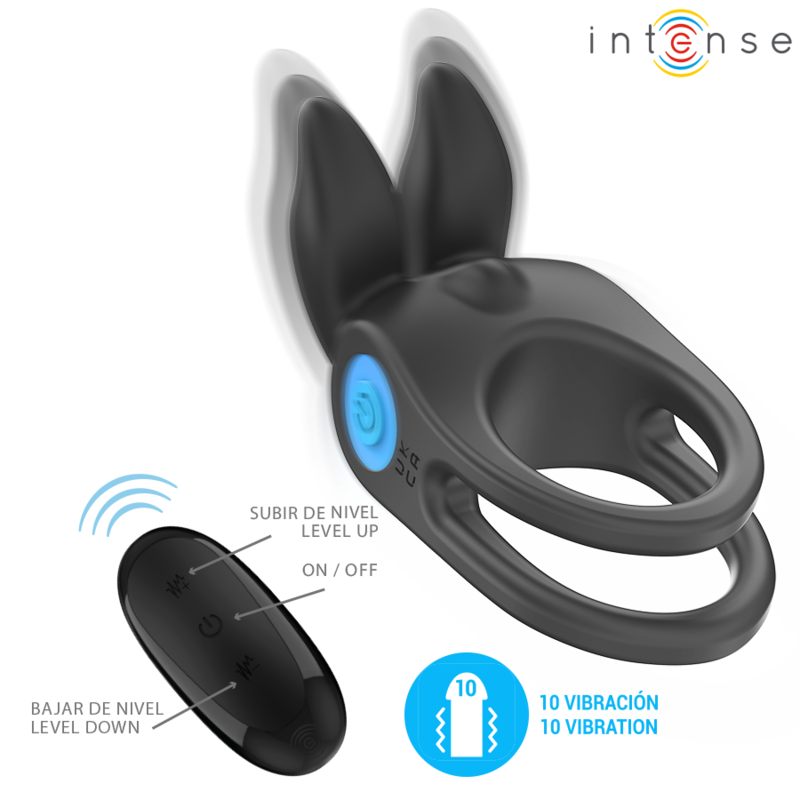INTENSE - SAM VIBRADOR ANEL DUPLO PENIS 10 VIBRAÇÕES PRETO 4 Intense - sam vibrador anel duplo penis 10 vibrações preto - image 4