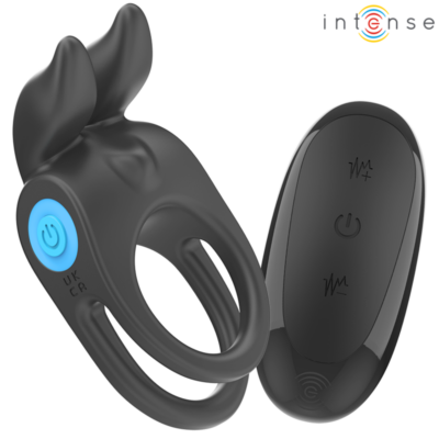 Alternative view of INTENSE - SAM VIBRADOR ANEL DUPLO PENIS 10 VIBRAÇÕES PRETO