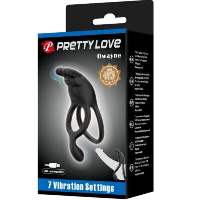 Pretty love - seth anel vibratório duplo coelho 7 vibrações preto pretty love caliente. Pt