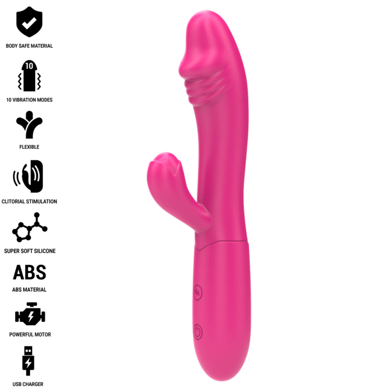 INTENSE - IVY VIBRADOR FLEXÍVEL 10 VIBRAÇÕES COM LÍNGUA ESTIMULANTE ROSA 1 Intense - ivy vibrador flexível 10 vibrações com língua estimulante rosa