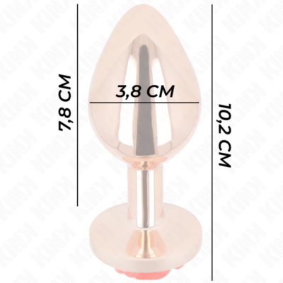 Kink - plug anal de ouro rosa com rosa vermelha l kink pleasure plugs caliente. Pt