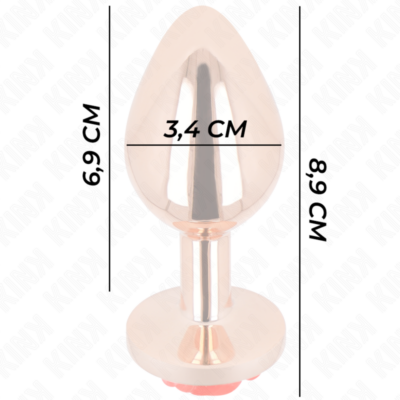 Kink - plug anal de ouro rosa com rosa vermelha m kink pleasure plugs caliente. Pt