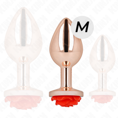 Alternative view of KINK - PLUG ANAL DE OURO ROSA COM ROSA VERMELHA M