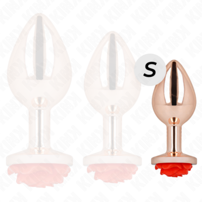 Kink - plug anal de ouro rosa com rosa vermelha s kink pleasure plugs caliente. Pt