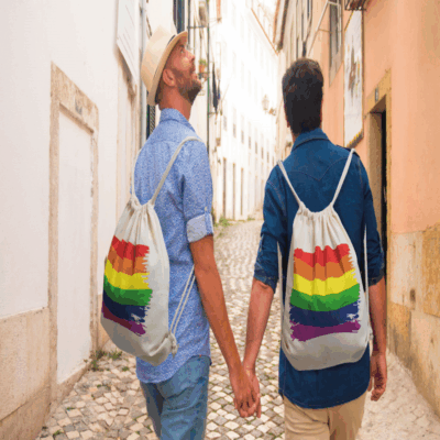 Alternative view of PRIDE - MOCHILA COM BANDEIRA LGBT DE ALGODO