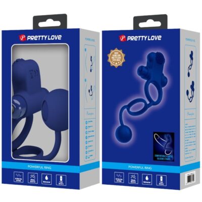 Pretty love - remington anel vibrador duplo com plug azul pretty love male caliente. Pt