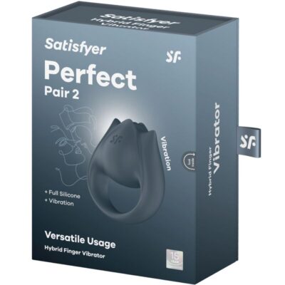 Satisfyer - perfect pair 2 multivibrantes 2 em 1 anel para pênis e estimulador de dedo cinza satisfyer partner caliente. Pt