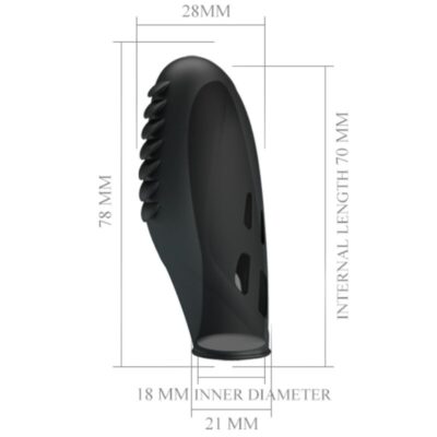 Pretty love - vibrador de dedo de silicone gilo preto pretty love caliente. Pt