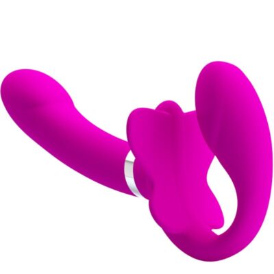 Alternative view of PRETTY LOVE - VIBRADOR VALERIE DOUBLE STRAP-ON 12 VIBRAÇÕES ROXO