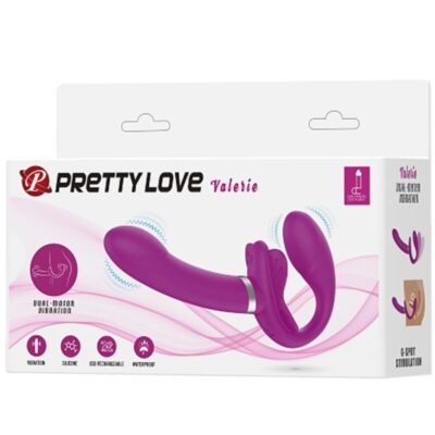 Pretty love - vibrador valerie double strap-on 12 vibrações roxo pretty love caliente. Pt