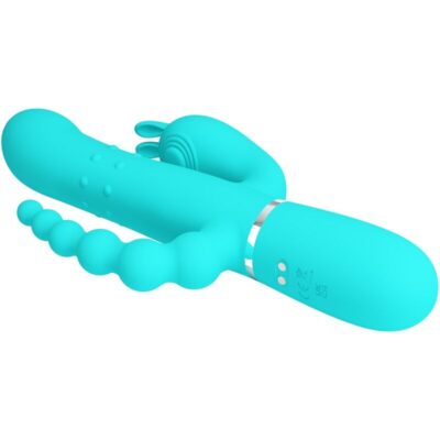 Pretty love - cammy 4 em 1 multifuncional tripple rabbit vibrador azul pretty love caliente. Pt