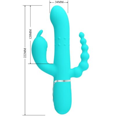Pretty love - cammy 4 em 1 multifuncional tripple rabbit vibrador azul pretty love caliente. Pt