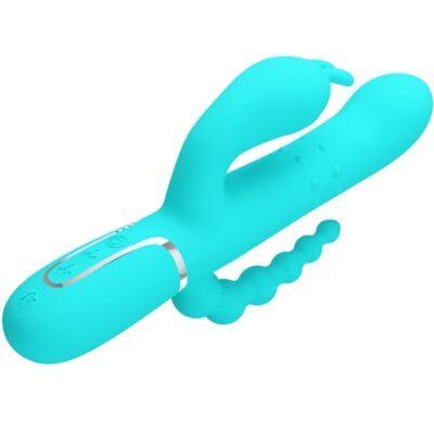 Pretty love - cammy 4 em 1 multifuncional tripple rabbit vibrador azul pretty love caliente. Pt