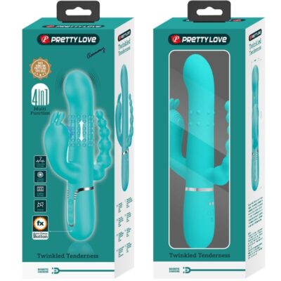 Pretty love - cammy 4 em 1 multifuncional tripple rabbit vibrador azul pretty love caliente. Pt