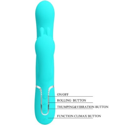 Pretty love - cammy 4 em 1 multifuncional tripple rabbit vibrador azul pretty love caliente. Pt