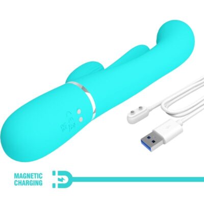 Pretty love - shania triple rabbit multifuncional vibrador 3 em 1 azul pretty love caliente. Pt