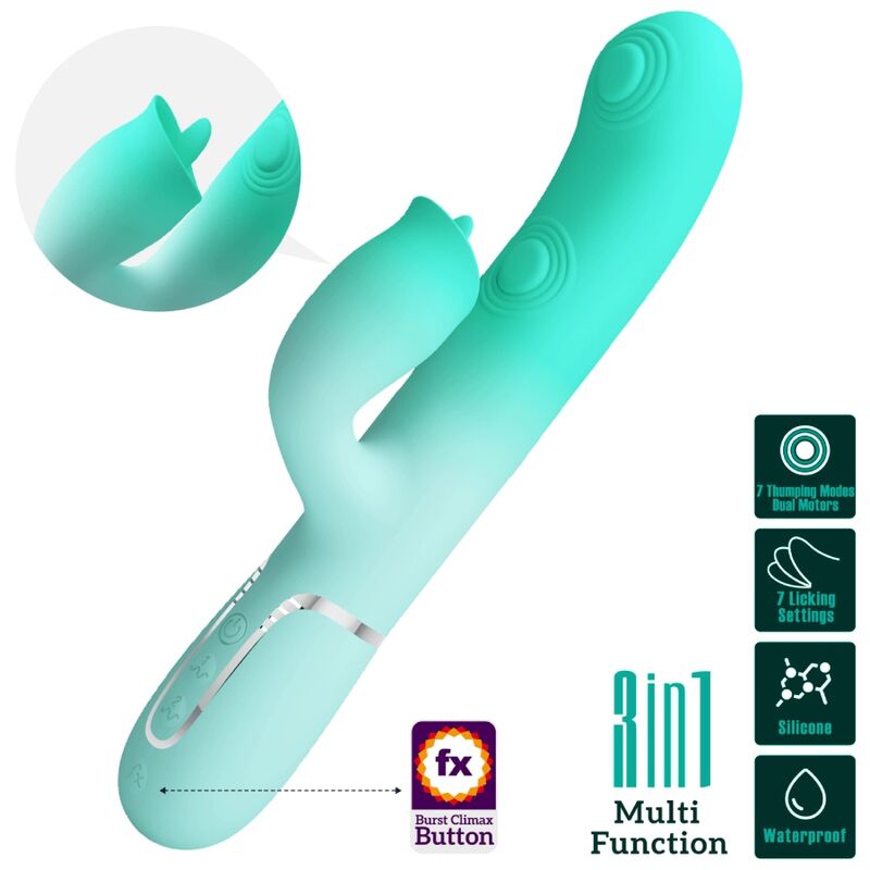 PRETTY LOVE - GIGI MULTIFUNCIONAL COELHO VIBRADOR AQUA VERDE 1 Pretty love - gigi multifuncional coelho vibrador aqua verde