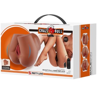 Crazy bull - bernace ass vibrador com vagina realista e ânus carne controle remoto crazy bull caliente. Pt