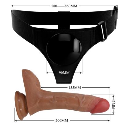 Pretty love - calcinha universal com dildo vibratório e squirting 15,5 cm mulato pretty love caliente. Pt