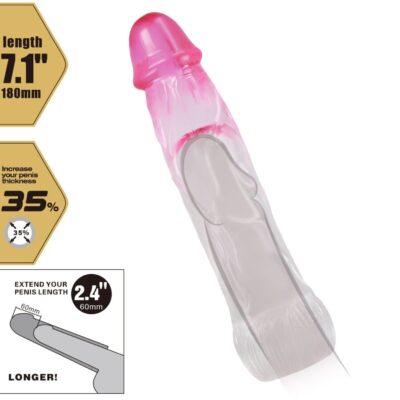 Pretty love - neron realista 6 cm bainha de ampliação para pênis rosa pretty love caliente. Pt