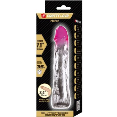 Pretty love - neron realista 6 cm bainha de ampliação para pênis rosa pretty love caliente. Pt