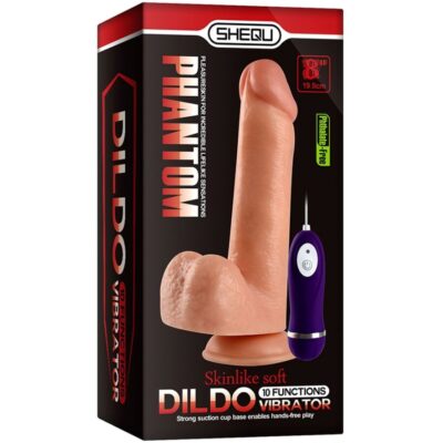 Shequ - dildo vibratório fantasma com controle remoto 20 cm shequ caliente. Pt