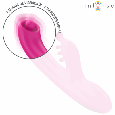Intense - christina multifuncional rabbit vibrador 22,5 cm rosa intense fun caliente. Pt